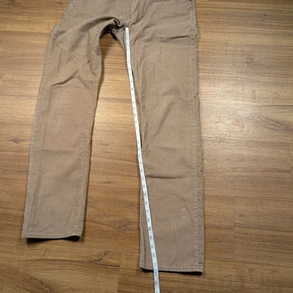 J Crew 770 Straight Fit Corduroy Pants Men 32x34 Beige City Cotton 5 Pocket